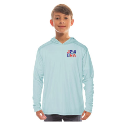 Youth Solar Hoodie w/ USA Class Logo & J24 Line Drawing Thumbnail